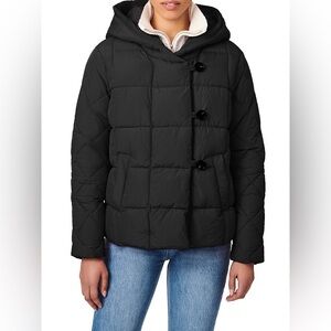Bernardo Box Quilt Puffer Jacket in Black NWT